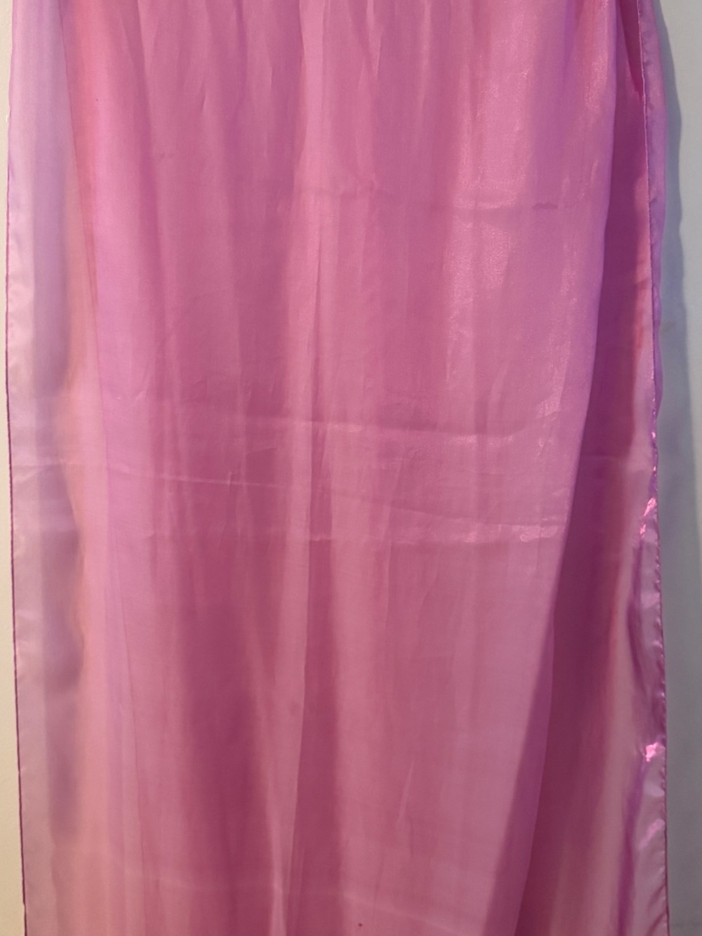 Gorgeous Pink Silk Chiffon Shawl with Glass Beaded Fringe Ends